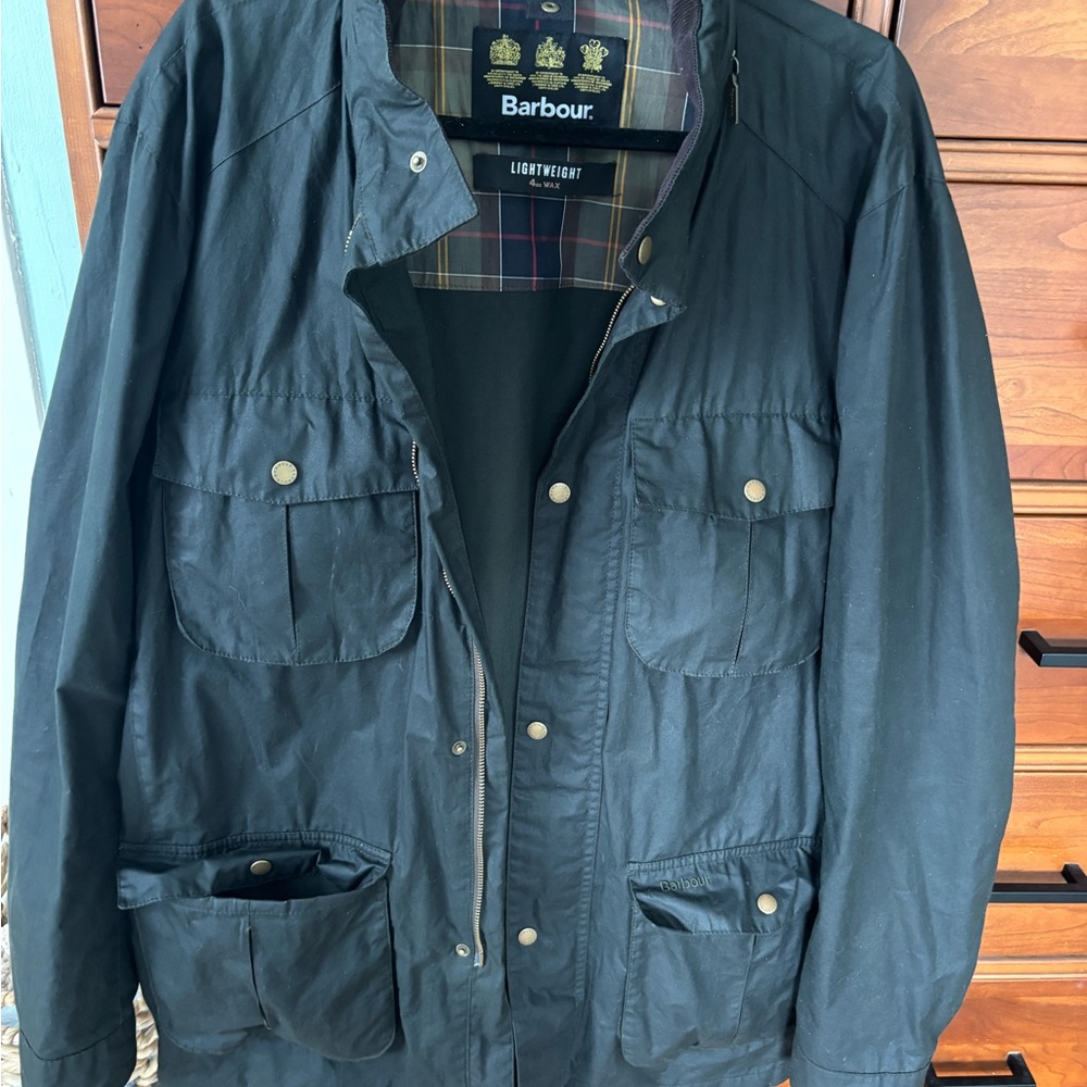 Barbour Men's Dark Jacket with Plaid Lining
